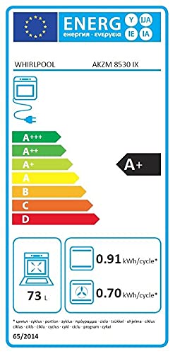 Four encastrable pyrolyse Whirlpool AKZM8530IX - Four multifonction / 73 litres / Classe A / Inox / Rails télescopiques / Injection de vapeur