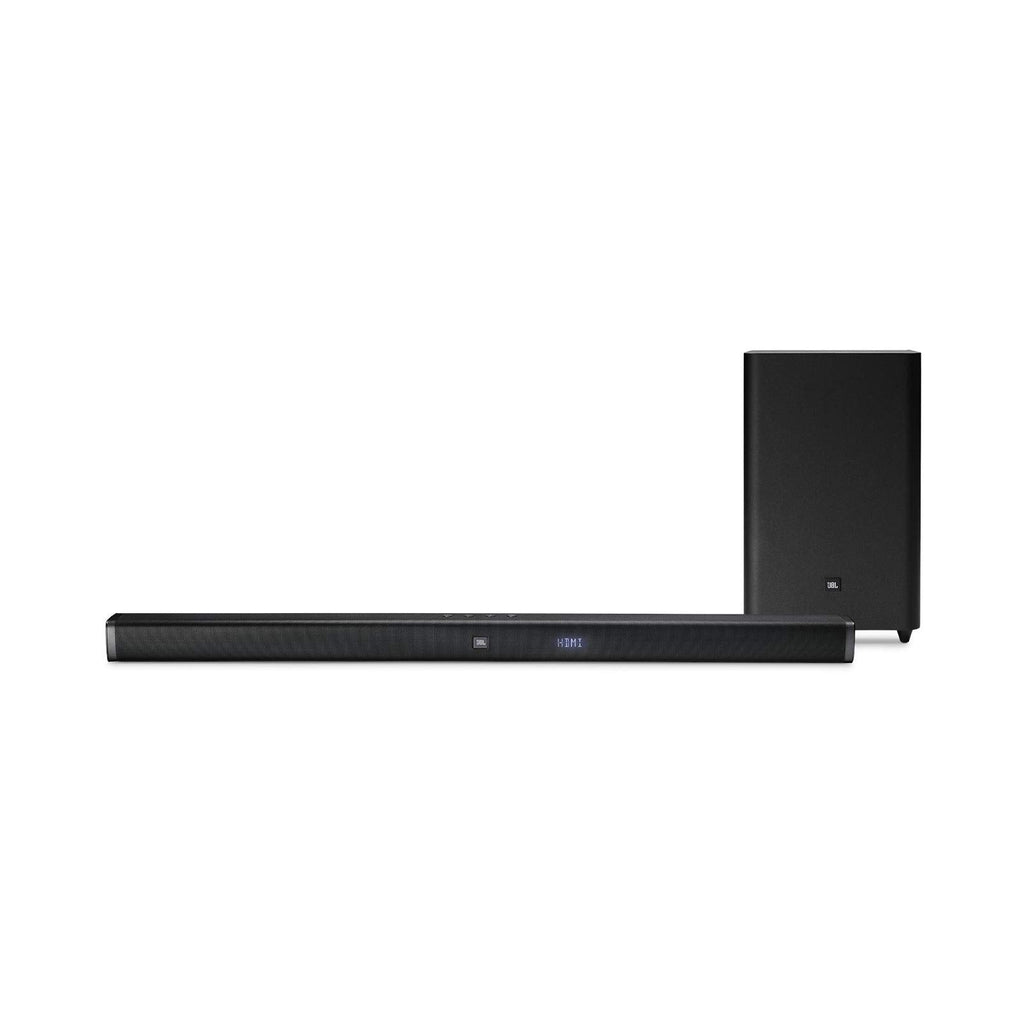 JBL Bar 2.1 Barre de Son Basses Profondes, système de Divertissement à Domicile avec capacités de Diffusion en continu et Caisson de Basses, Noir