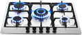 SNDOAS Plaque de Cuisson Gaz 5 Feux, Plaque Gaz avec Panneau en Acier Inoxydable, Sécurité Thermocouple, Convient pour le Gaz Naturel/Propane, 68cm, 10480 W, 220-240 V