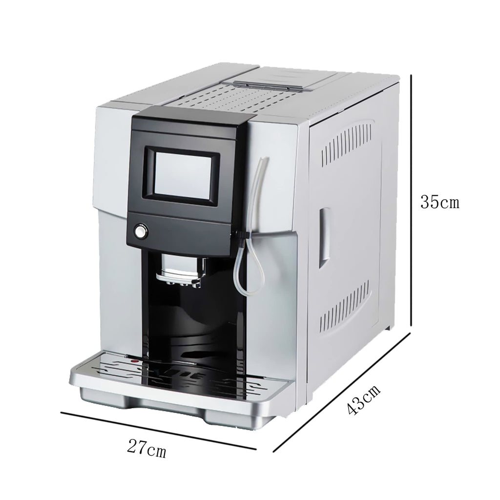 QJRGUY Machine à café Automatique 200W, Fabricant Cappuccino Expresso, avec système Mousse de Lait indépendant équipement réglable, Rouge, Argent
