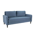 Canapé moderne en tissu bleu clair avec pieds en bois noir