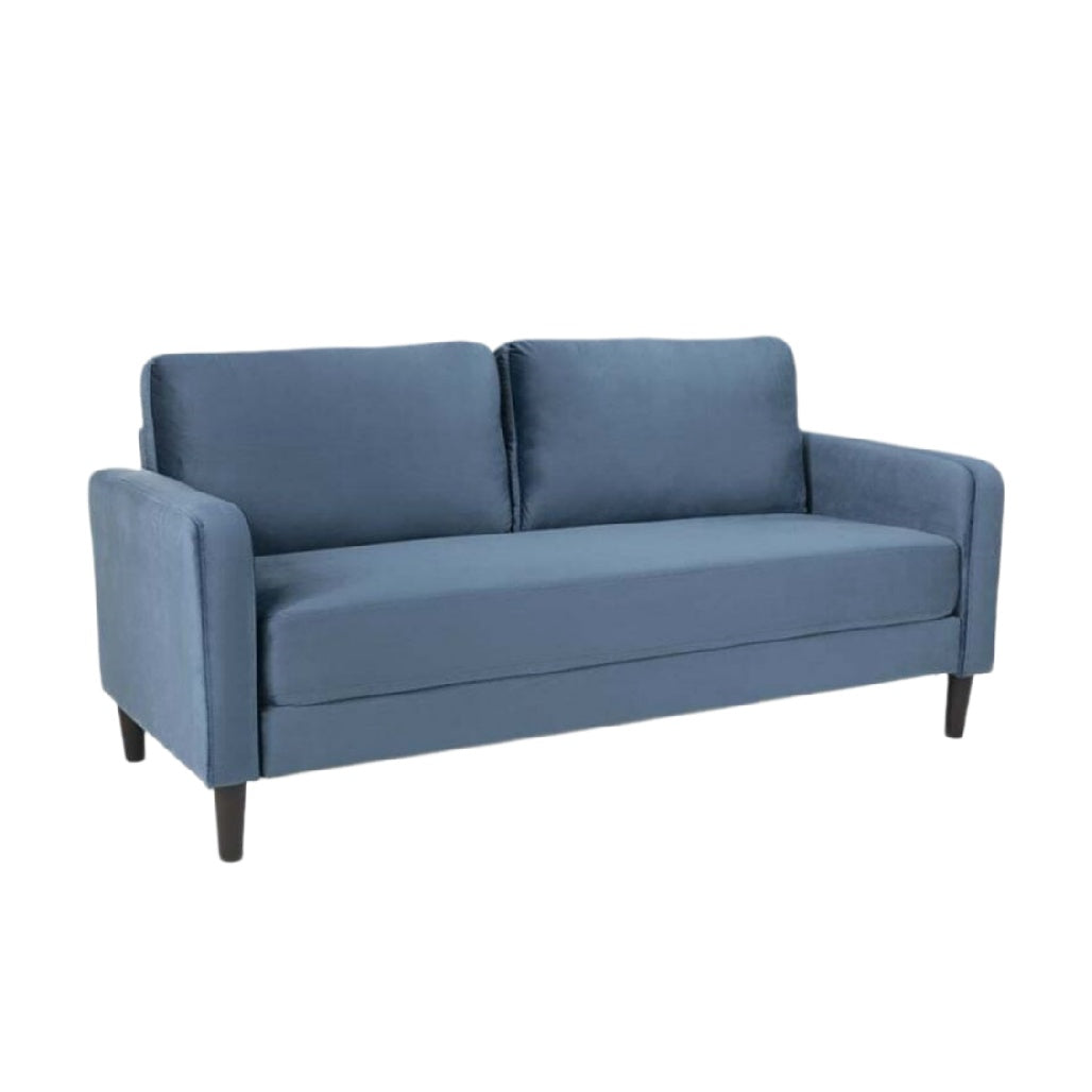 Canapé moderne en tissu bleu clair avec pieds en bois noir
