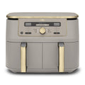 NINJA Dual Zone Max Air Fryer 2 Compartiments, Capacité Familiale de 9,5L, Max 240°C, Air Fryer 6-en1, Pièces Antiadésives Amovibles Lavables Au Lave-Vaisselle, Stone/Or DZ400EUSTGD