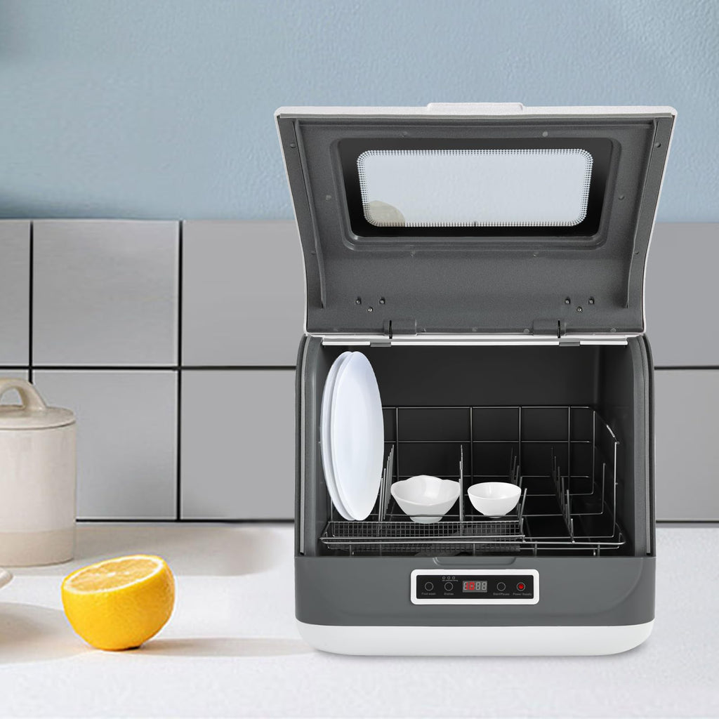 Lave-Vaisselle Portable, Mini-Lave-Vaisselle, 3 Modes De Nettoyage, Lave-Vaisselle, Etre Placé Sur Les Comptoirs, Sous Les Comptoirs, Machines A Laver Et Sur Les Etagères (Blanc)