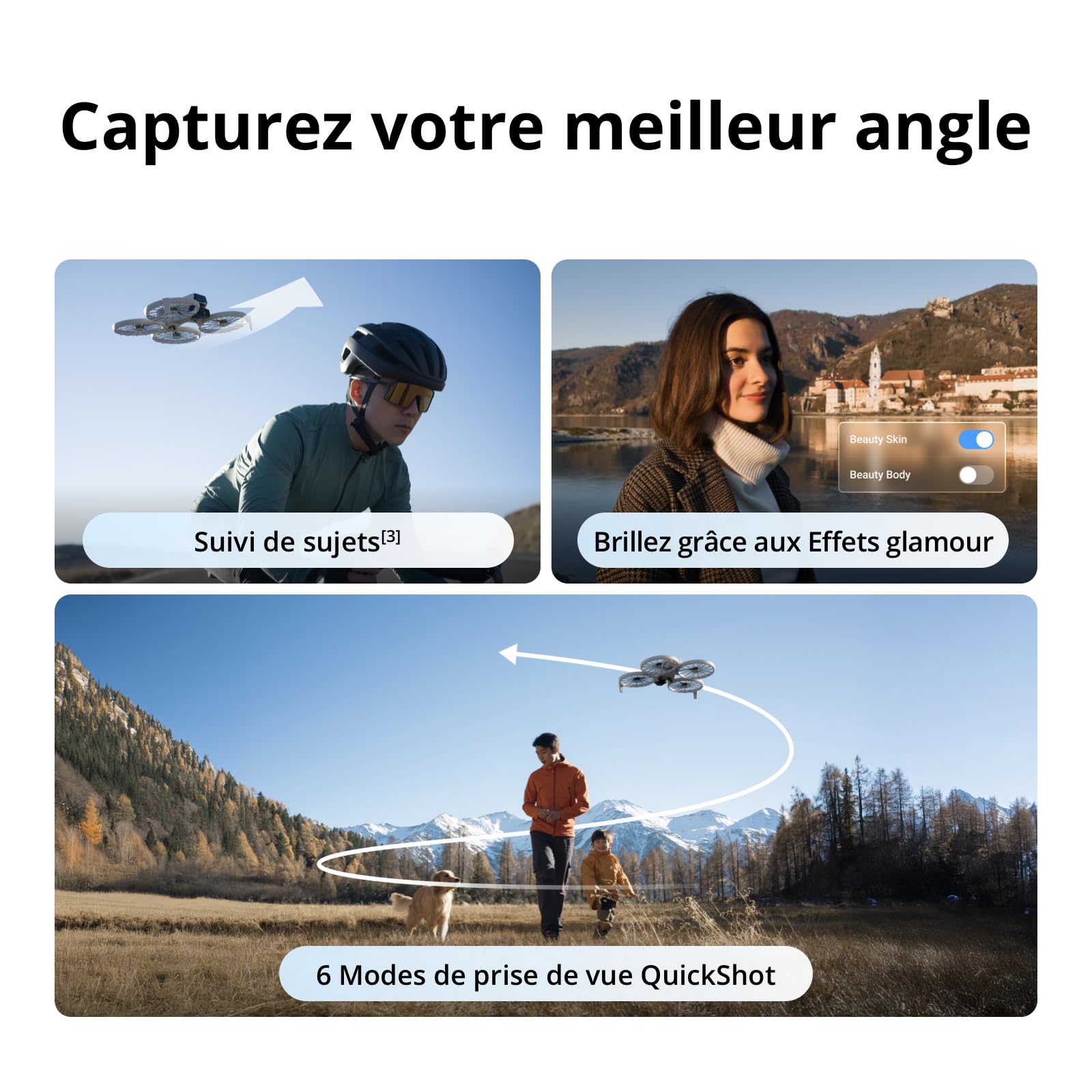 Bundle Fly More DJI Flip (radiocommande RC 2 avec écran), Drone Caméra 4K UHD pour adultes, Décollage palmaire, Retour automatique, Vol intelligent, Trois batteries pour un temps de vol de 93 min
