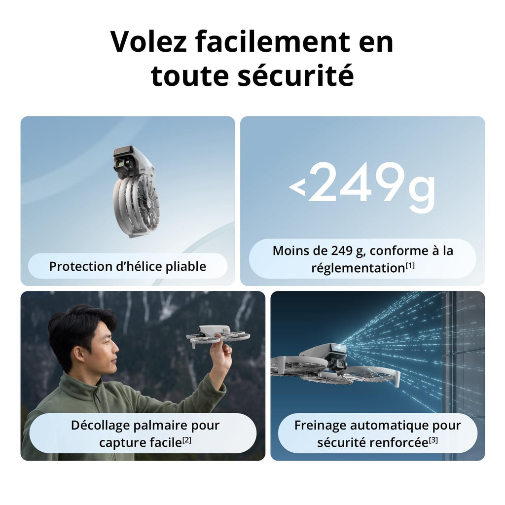 Bundle deux batteries DJI Flip sans radiocommande à écran, drone caméra 4K UHD pour adultes, décollage palmaire, retour automatique, vol intelligent, deux batteries