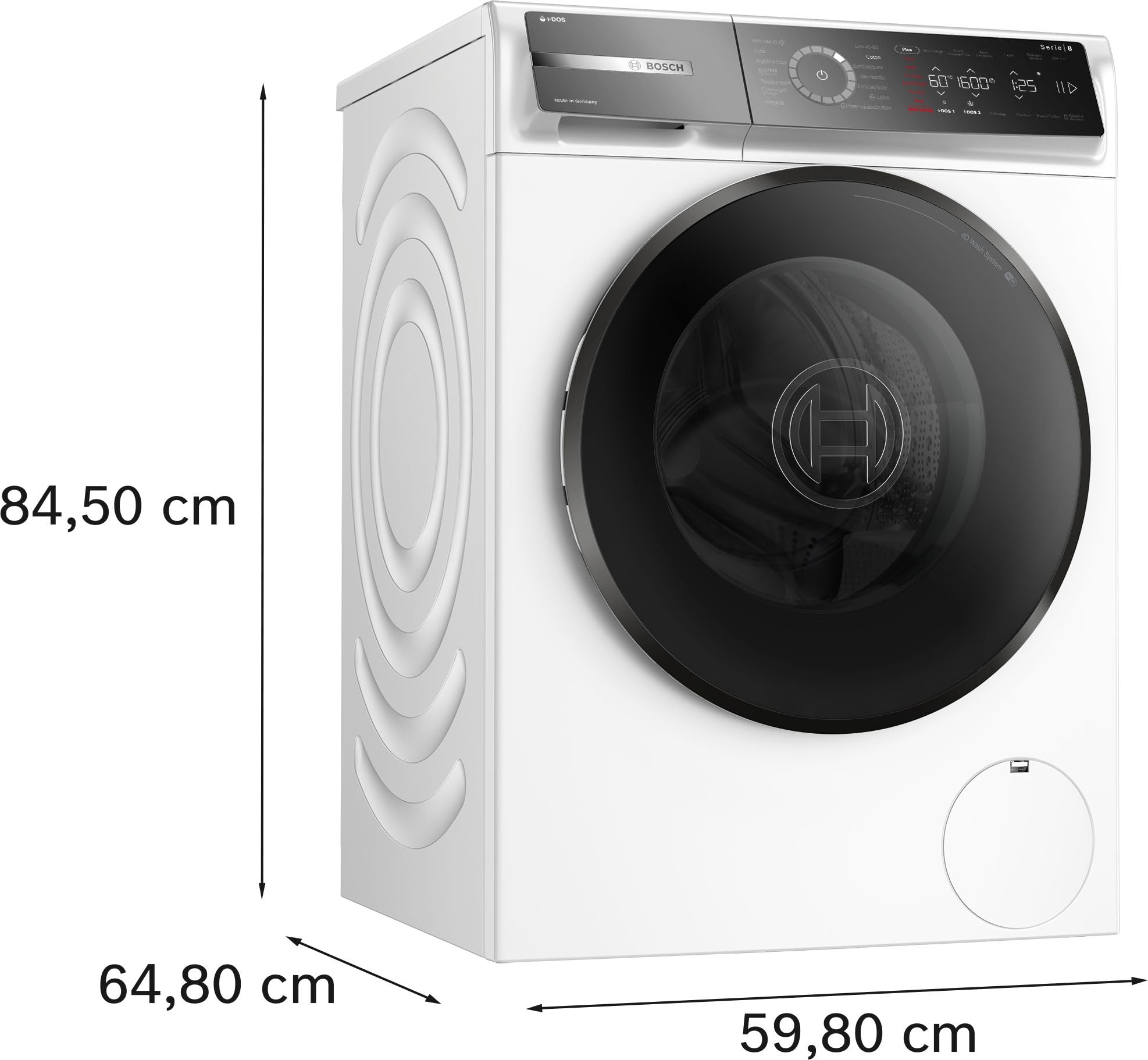 Bosch WGB256A2FR, Série 8, Lave-linge front, 10 kg, 1600 trs/min, Blanc
