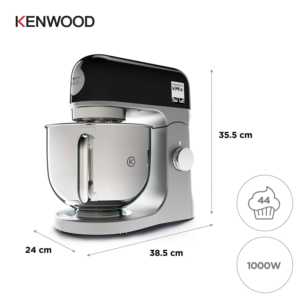 Robot pâtissier Kenwood kMix KMX750BK - bol 5 litres - 6 vitesses - 3 accessoires - noir