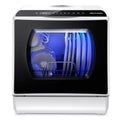 AIRMSEN Mini Lave-Vaisselle de Comptoir, 5+1 Programmes, Réservoir d'Eau de 5L, Contrôle Tactile et Écran LED, Adapté pour les Cuisines Familiales, Appartements et Dortoirs, Blanc et noir