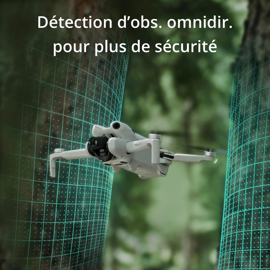 DJI Mini 4 Pro (DJI RC-N2), Mini Drone Pliable avec Caméra HDR 4K pour Adultes, Moins de 0,549 lb/249 g, Temps de Vol 34 min, Distance de Transmission Vidéo max. 20 km, Klasse-C0