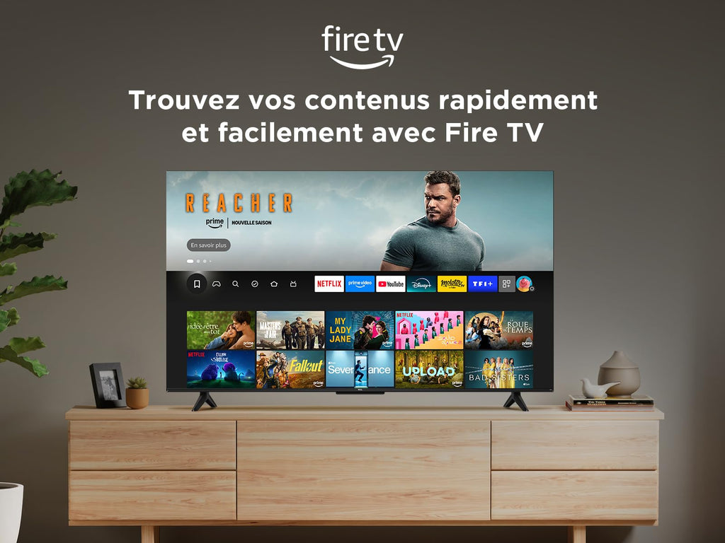 TCL 75T6C Fire TV 75 Pouces QLED 4K UHD Smart TV, HDR (Multi-Format), Dolby Atmos, Motion Clarity, Game Master, vocale Alexa