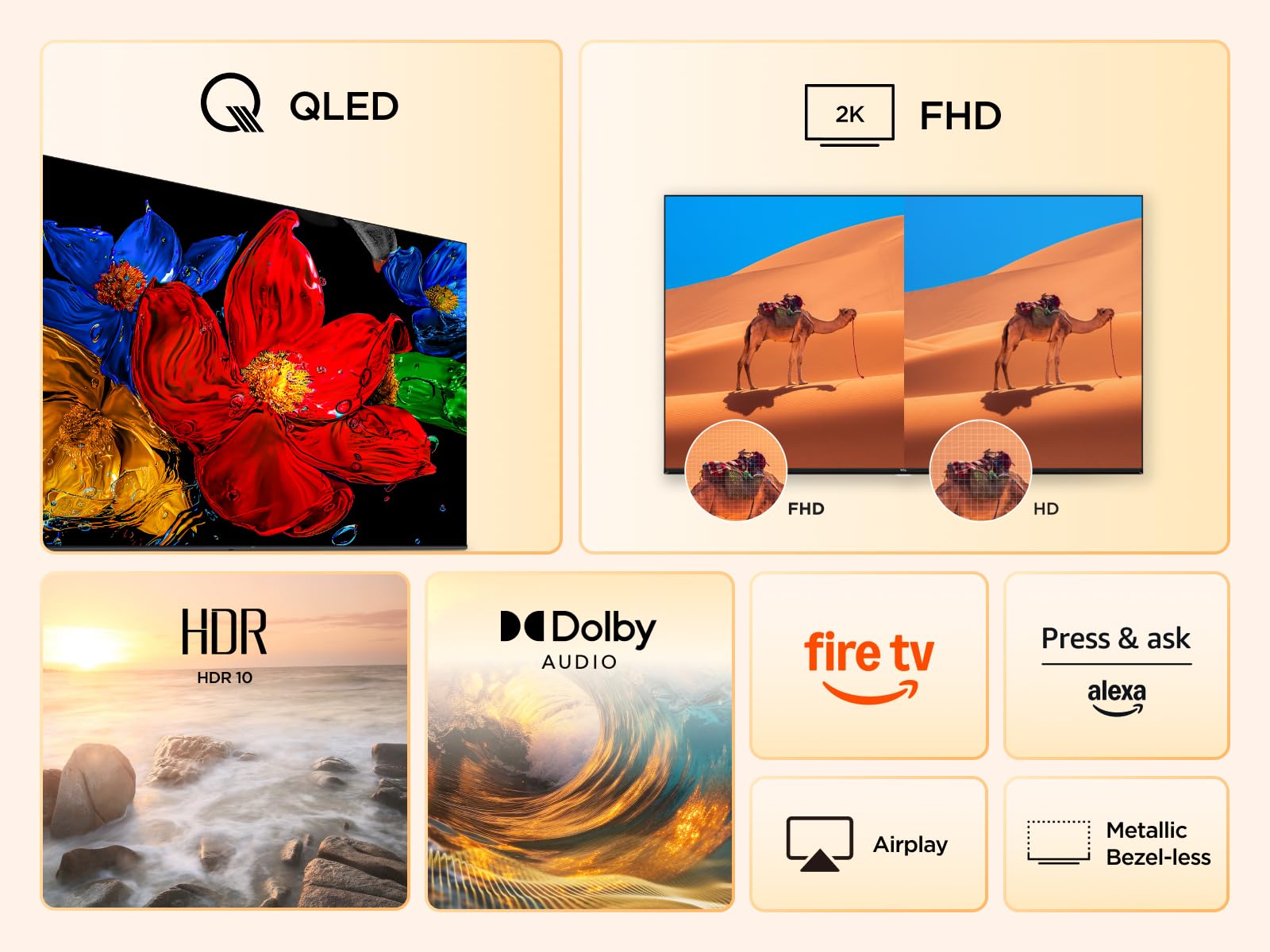 TCL 40 Pouces Full HD Smart QLED Direct LED SF560 avec Fire TV et vocale Alexa