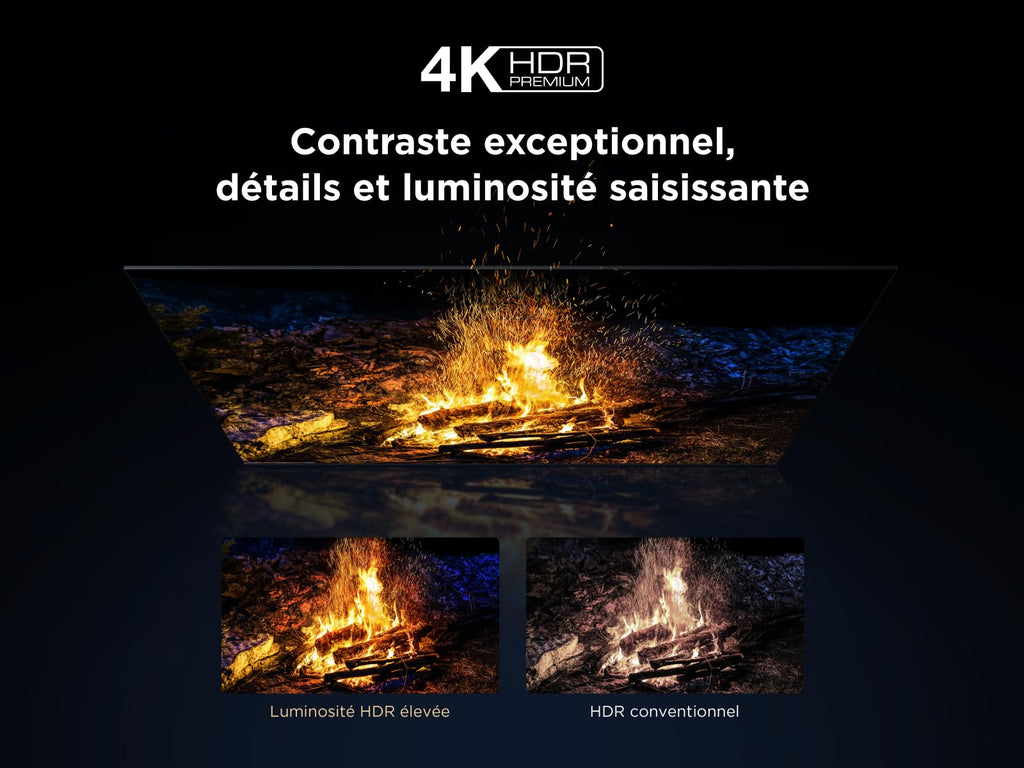 TCL 85Q6C QD-Mini LED TV, 4K HDR Premium 1000nits, Smart TV alimenté par Google (Dolby Vision IQ et Atmos, Panneau HVA Mat, système Audio Onkyo 2.1, Motion Clarity Pro 144Hz)