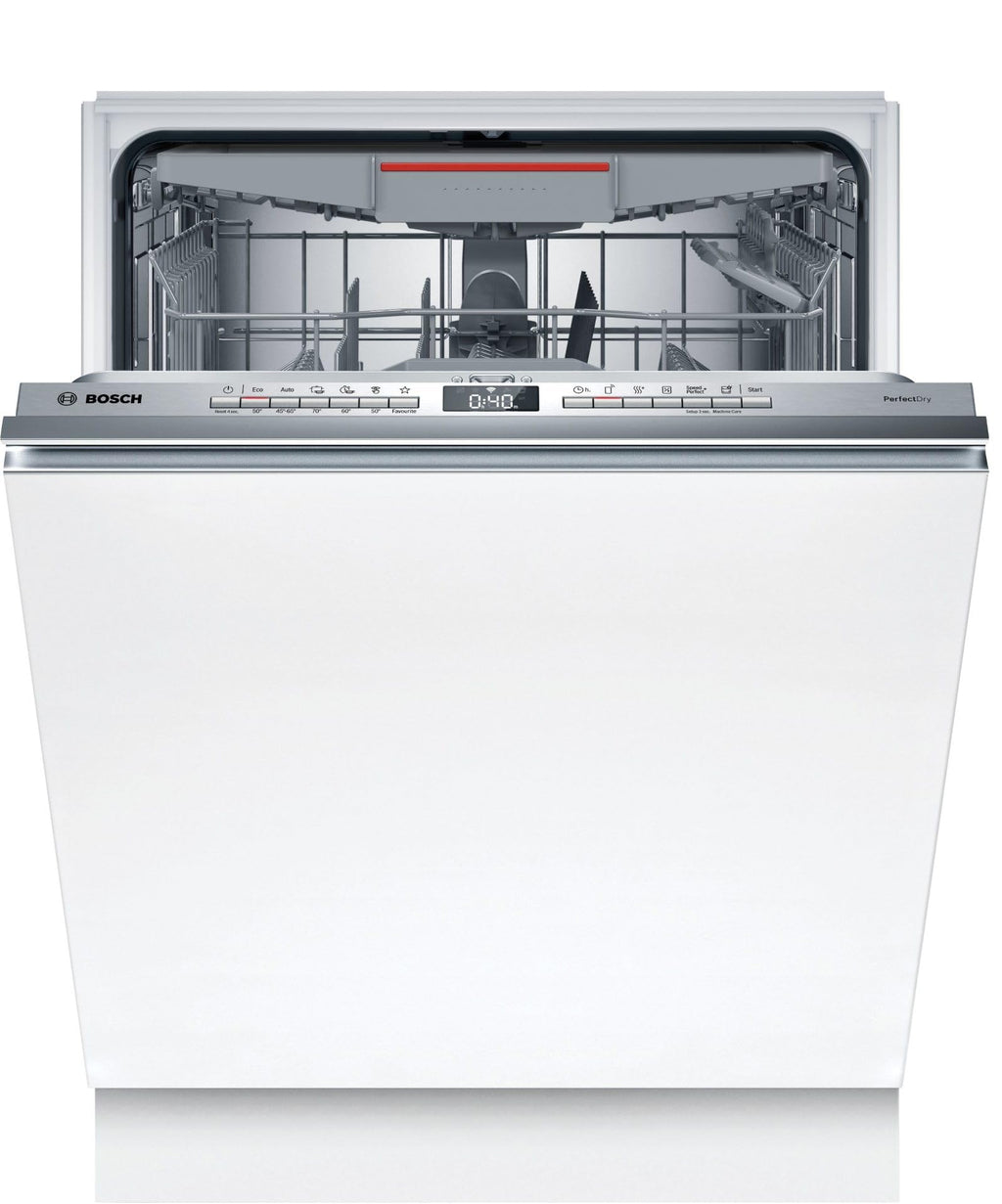 Bosch SMV6YCX02E Série 6, Lave-vaisselle encastrée dissimulée totale, PerfectDry, Home Connect, EfficientDry : ouverture automatique de la porte, 60 cm