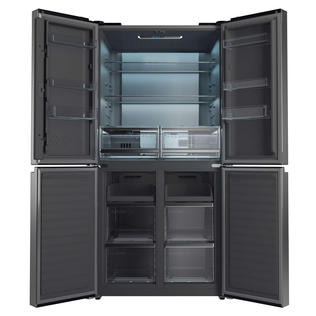 Cecotec Réfrigérateur 4 Portes No Frost Bolero CoolMarket 4D 503 Inox E, 503L, Hauteur 177,5 cm et 85,3 cm Largeur, MetalFlexCooling, Compresseur Inve