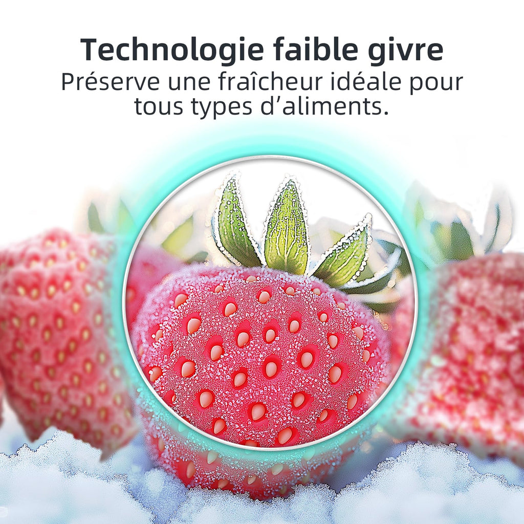 CHIQ Réfrigérateur congélateur FBM205L42-205L (153 + 52),Classe énergétique E, 39 dB, Acier noir, Low frost, Portes réversibles