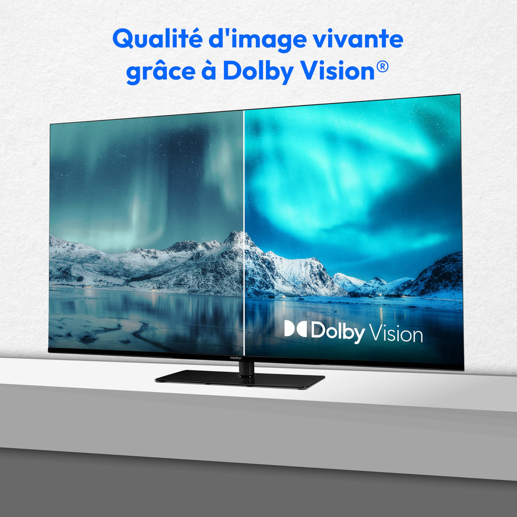 MEDION TV 55 Pouces 4K (138,8 cm) Television (Smart TV 4K, Dolby Vision HDR, VIDAA Store, Prime Video, Disney+, DAZN, Paramount+, HbbTV, PVR, Bluetooth, MD 855300)