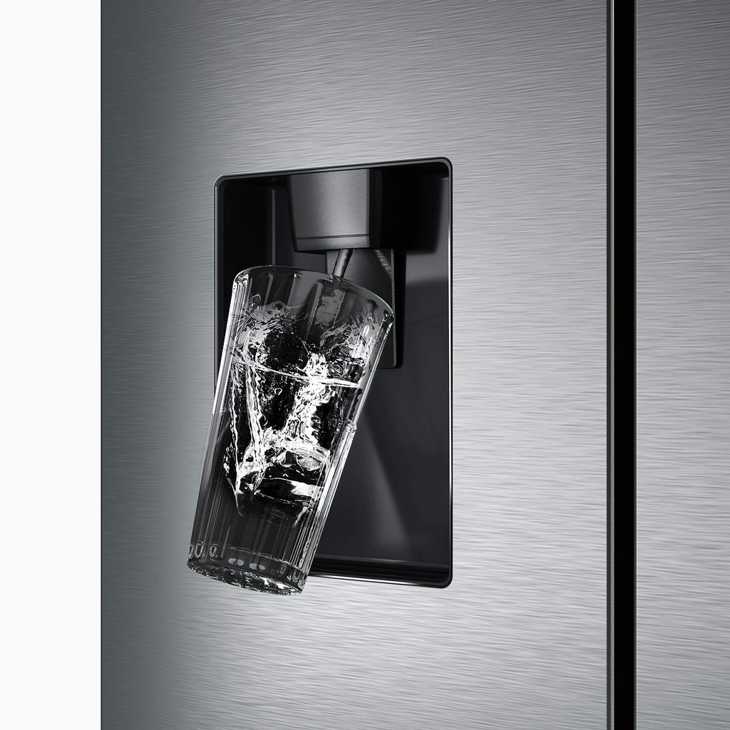 Hisense RF632N4WIE Réfrigérateur congélateur à porte française, NoFrostPlus, compresseur inverter, distributeur d'eau, CrispZone, 200 cm, partie réfri