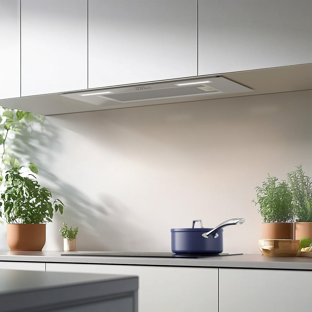 Ciarra Hotte Aspirante Encastrée 60cm A+++, 650 m³/h, 3 Vitesses, Mode Recyclage ou Évacuation, Filtre à Charbon Inclus, LED Éclairage, Inox – CBCS6926A