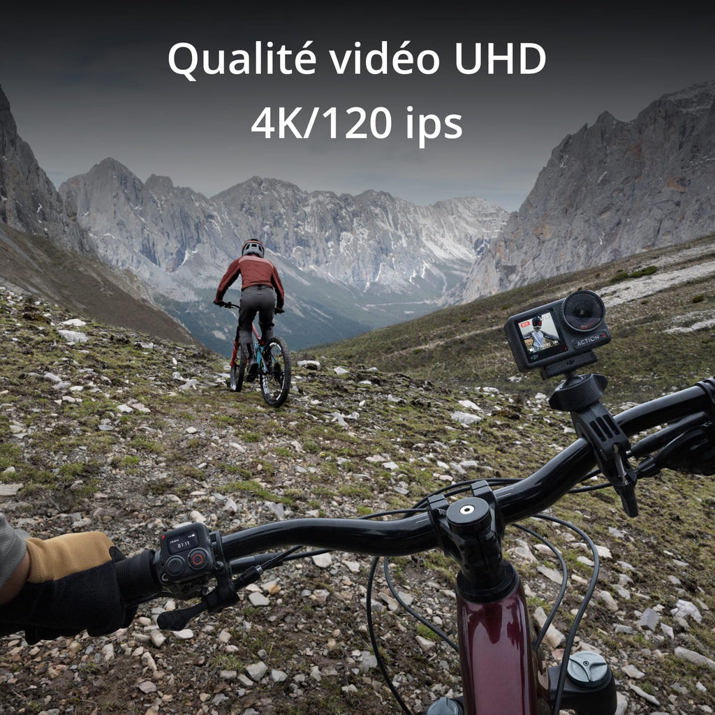 DJI Bundle Osmo Action 4 Aventure - Caméra étanche 4K/120 IPS, capteur 1/1,3 Pouce, D-Log M 10 Bits, FOV Ultra Large 155º, Jusqu’à 7 Heures 30 Min avec Trois Batteries supplémentaires pour vlogging