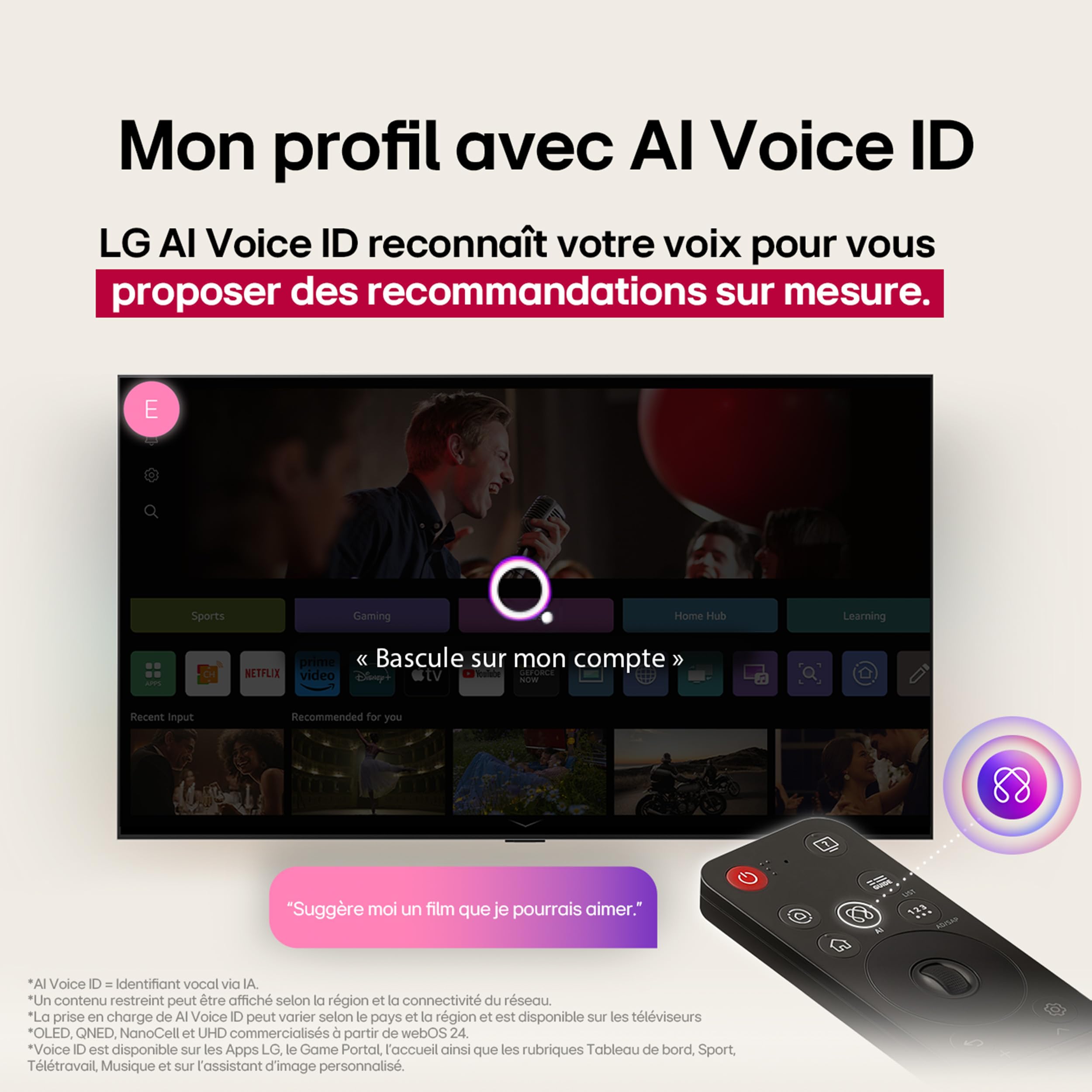 LG TV QNED AI 2025 | 50QNED8E | 50'' (126cm) | 4K UHD | HDR10 | webOS 25 | Télécommade AI Magic Remote | Alexa, Google Assistant | Netflix Disney+ CANAL+ Prime Video | AirPlay 2 | Luminosité éclatante