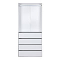 Armoire modern en blanc avec tiroirs pratiques et espace de rangement optimisé.