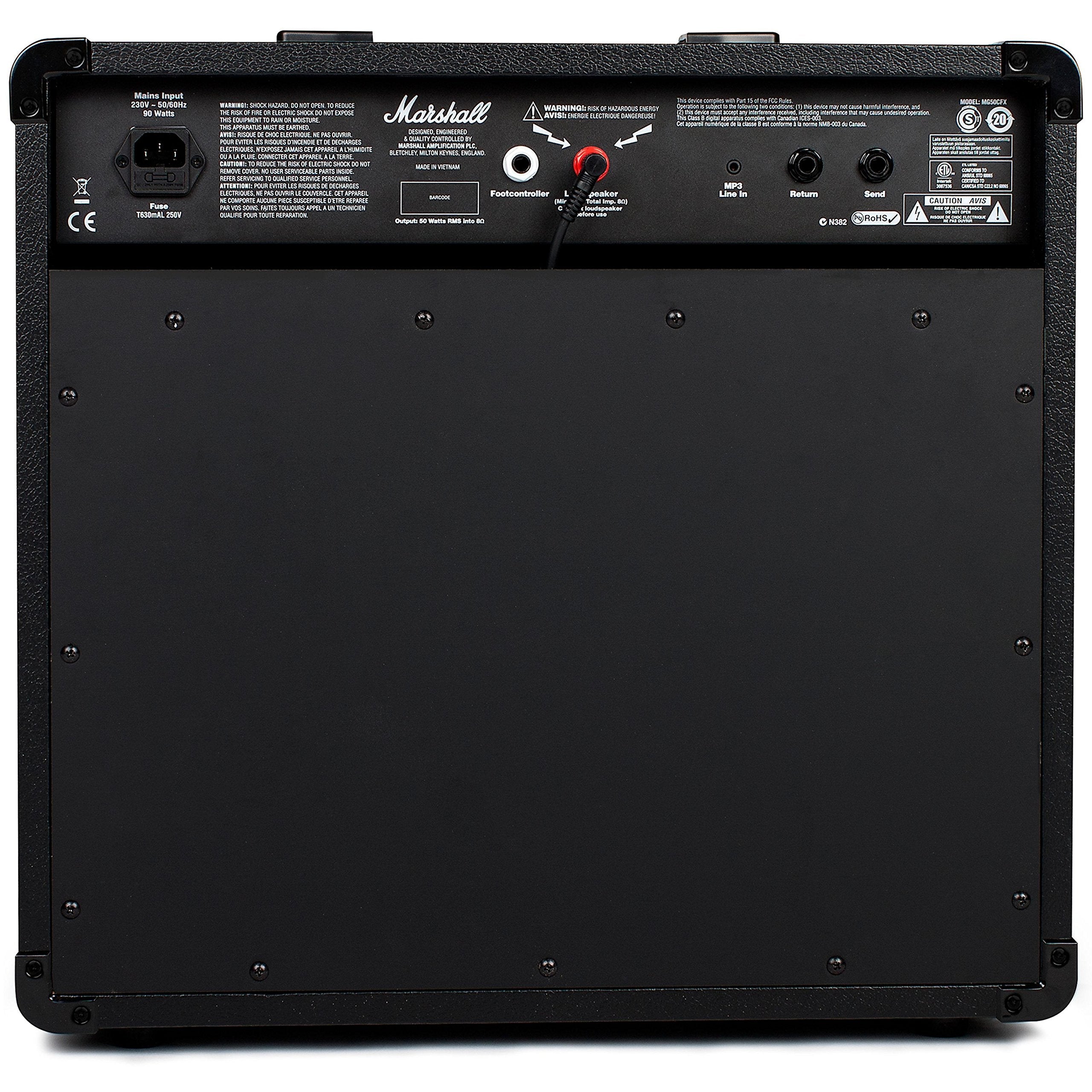 Marshall MG50GFX Amplificateur Combo pour Guitare avec Effets intégrés, ampli d'entraînement adapté à la Guitare électrique - Noir et doré